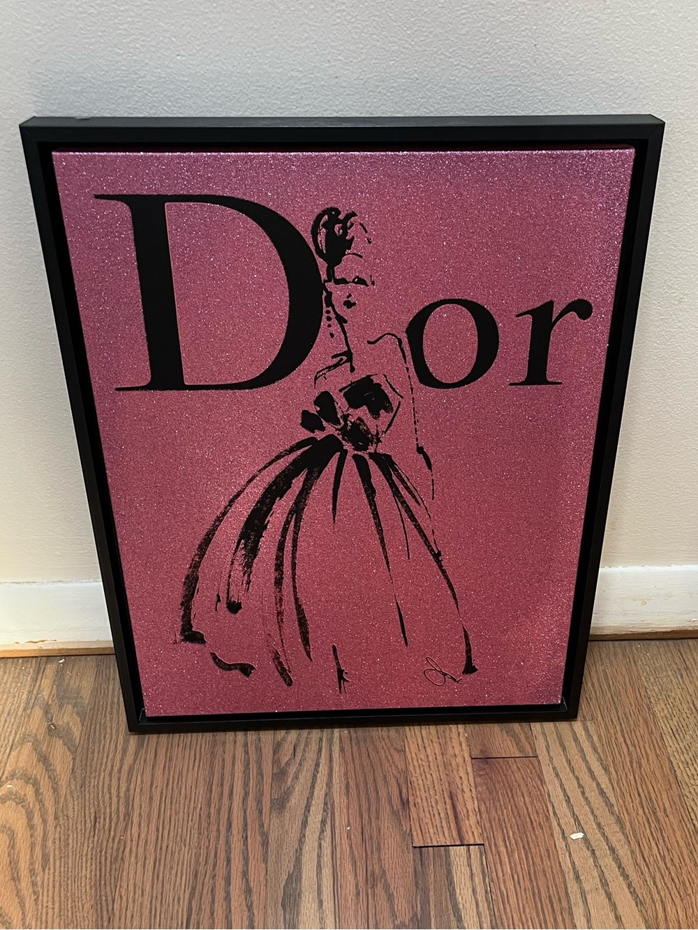 Dior Pink Glitter Fashion Print Wall Art by